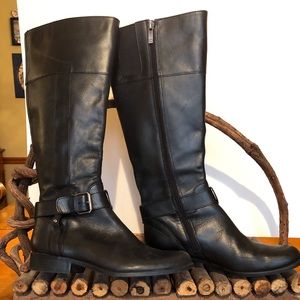 Anne Klein, size 7, wrap around black  boots.